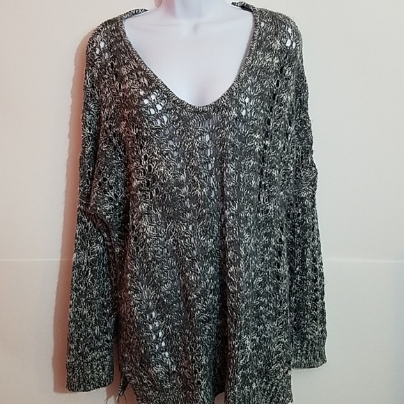 Cato Sweaters - Super Soft Grey Open Weave CATO Sweater